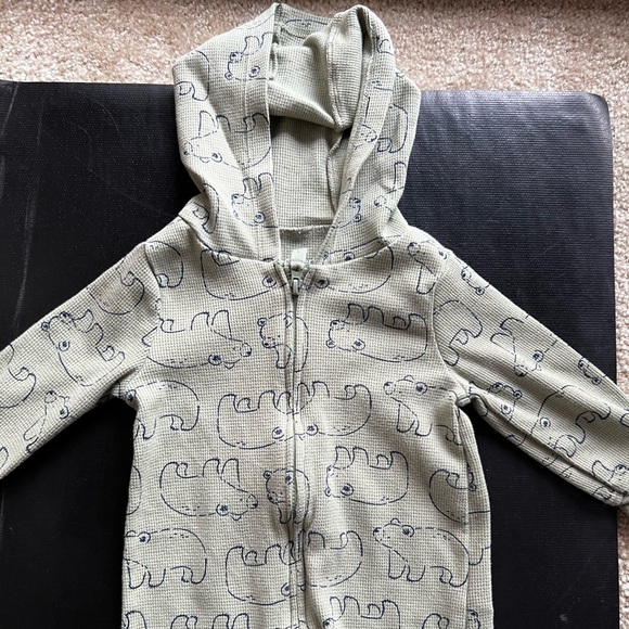 Infant baby 9M Carter’s green zip up jumpsuit - Picture 4 of 6